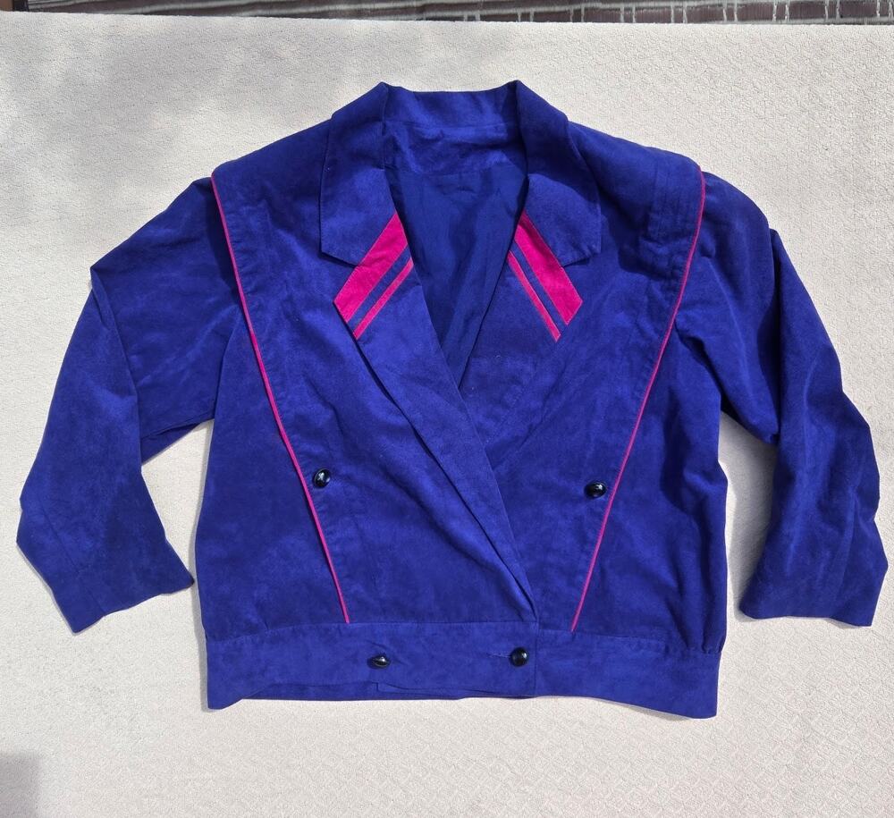 electric blue retro jacket 80s 90s ski racer ♡